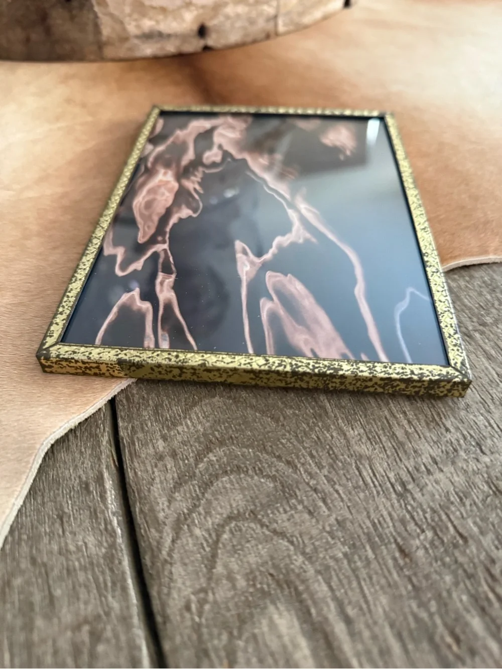 Vintage Gold-Trim Brown & Black Decorative Picture Frames - Set of 2